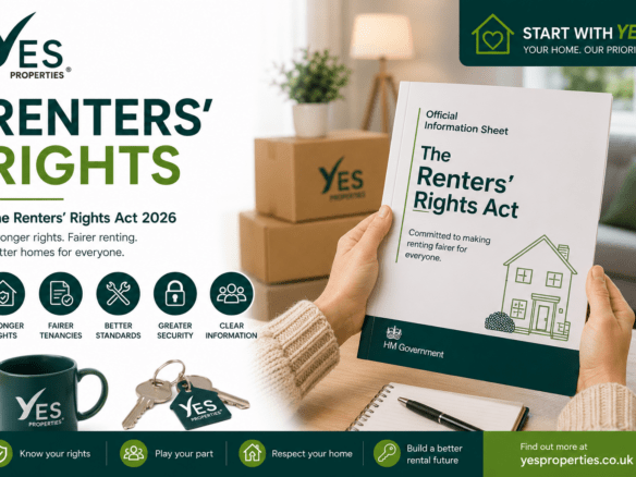 Tenant reading the official Information Sheet provided before starting a tenancy under the Renters' Rights Act in England.
