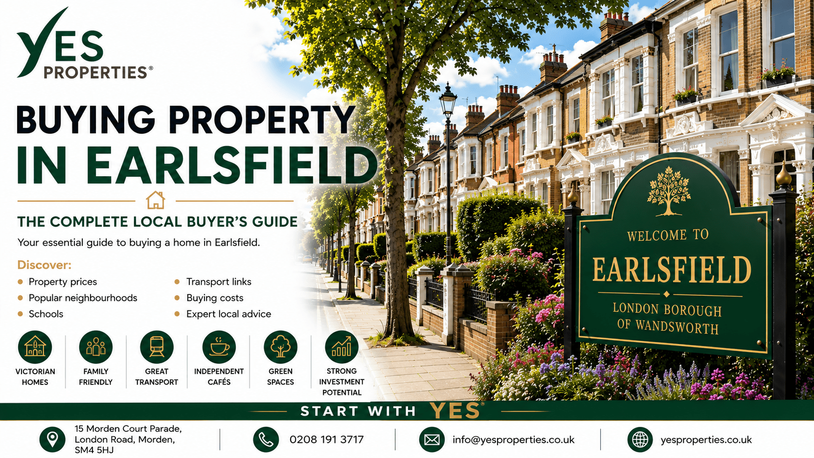 Buying Property in Earlsfield featuring attractive Victorian homes, tree-lined residential streets and expert local guidance from Yes Properties.