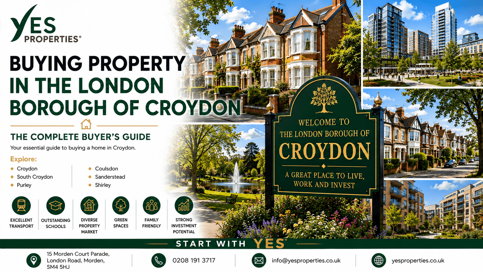 Buying property in the London Borough of Croydon featuring attractive homes, leafy neighbourhoods and expert local guidance from Yes Properties.