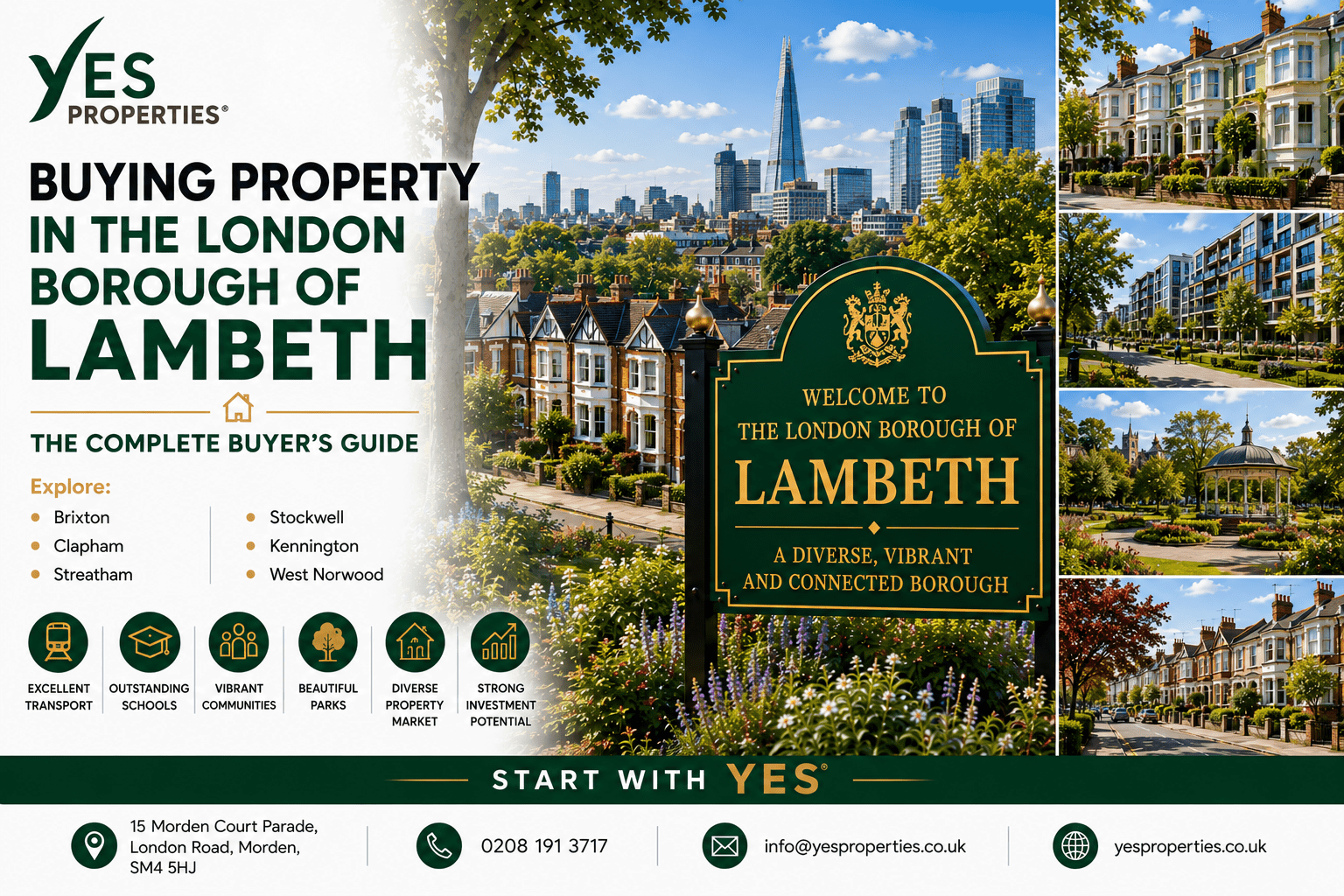 Buying property in the London Borough of Lambeth featuring Victorian homes, vibrant neighbourhoods and expert local guidance from Yes Properties.