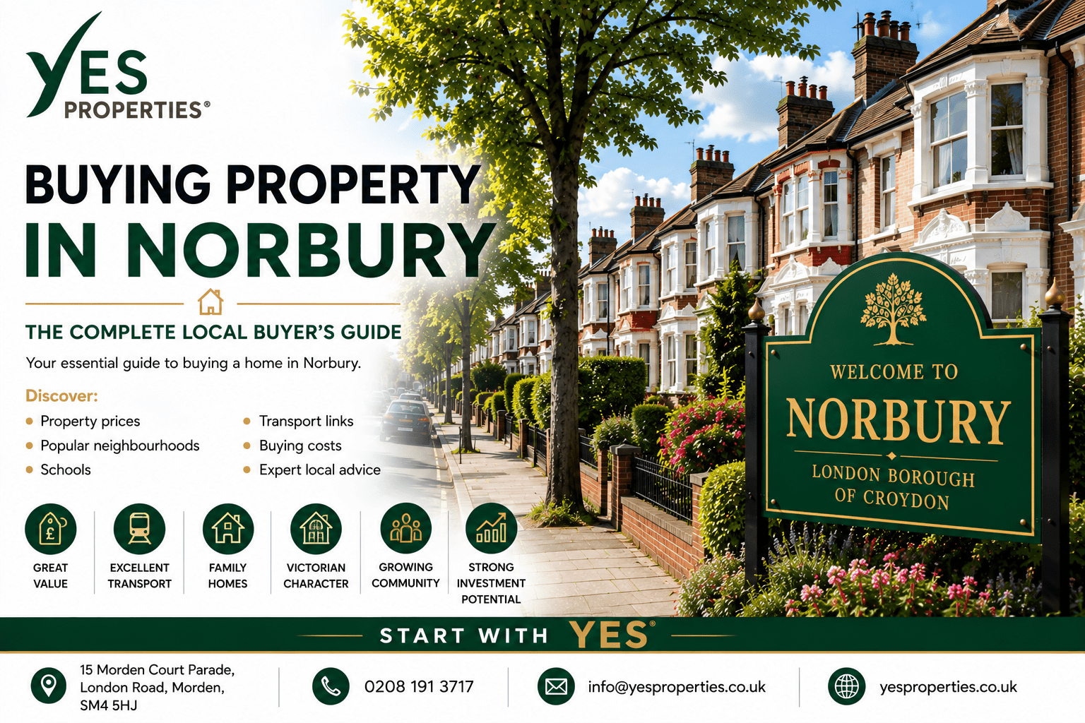 Buying Property in Norbury featuring attractive Victorian and Edwardian homes, leafy South London streets and expert local guidance from Yes Properties.