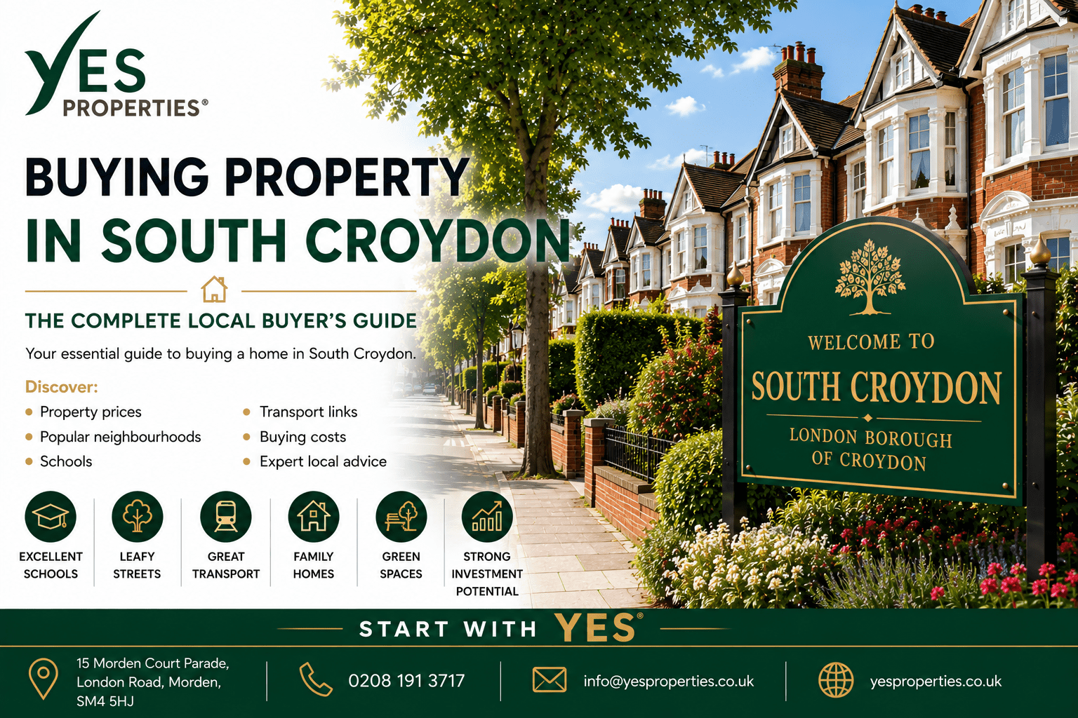 Buying Property in South Croydon featuring attractive Victorian and Edwardian homes, leafy residential streets and expert local guidance from Yes Properties.