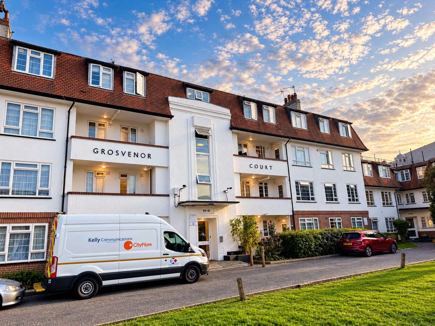 2 bedroom flat in Grosvenor Court Morden SM4 5HQ side view Grosvenor Court, Morden, SM4 5HQ